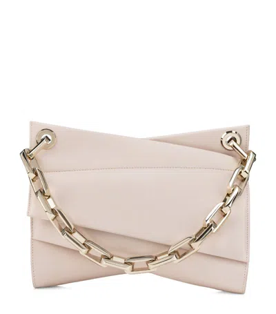 Christian Louboutin Loubitwist Leather Shoulder Bag In Leche/gold