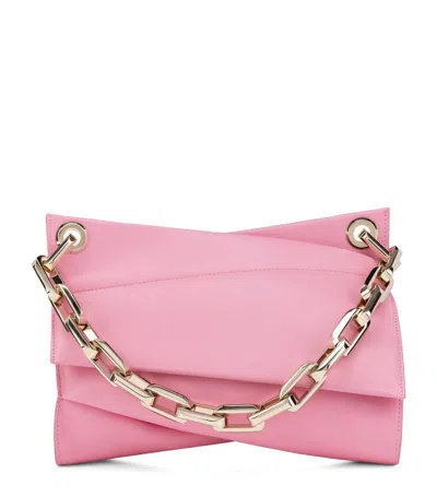 Christian Louboutin Loubitwist Leather Shoulder Bag In Pink