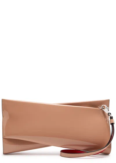 Christian Louboutin Loubitwist Patent Leather Shoulder Bag In Brown