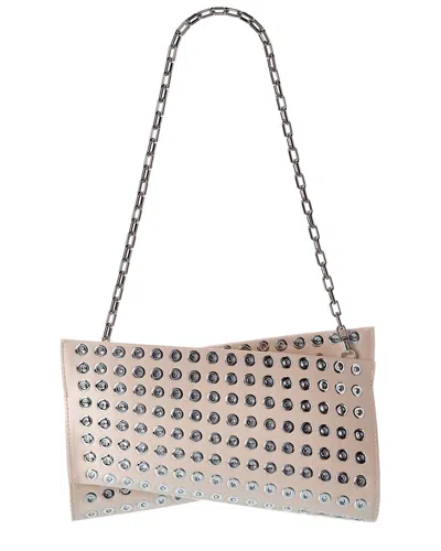 Christian Louboutin Loubitwist Satin Clutch In White