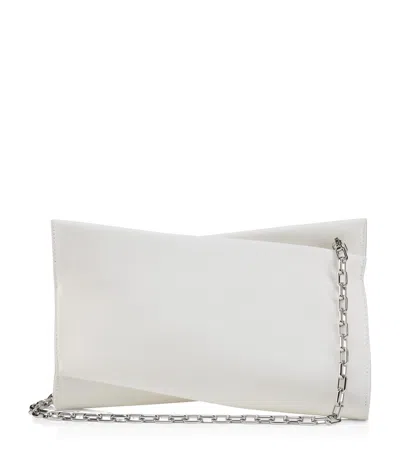 Christian Louboutin Loubitwist Satin Crepe Clutch Bag In White