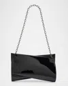 Christian Louboutin Loubitwist Small Clutch Bag In Patent Leather In Black