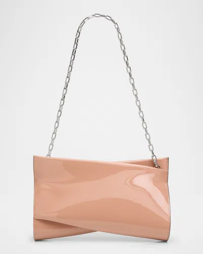 Christian Louboutin Loubitwist Small Clutch Bag In Patent Leather In Pink