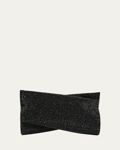 Christian Louboutin Loubitwist Small Strass Clutch In Black