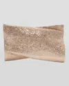 Christian Louboutin Loubitwist Small Clutch In Strass Suede In Leche