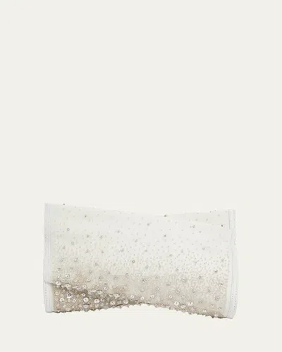 Christian Louboutin Loubitwist Small Embellished Satin Clutch Bag In Neutral