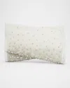 Christian Louboutin Loubitwist Small Embellished Satin Clutch Bag In Bianco/crystal