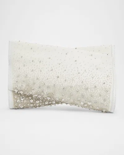 Christian Louboutin Loubitwist Small Embellished Satin Clutch Bag In Neutral