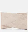 Christian Louboutin Loubitwist Small Leather Clutch With Strap In White