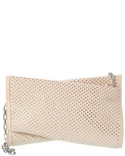 Christian Louboutin Loubitwist Small Mesh & Leather Clutch In White