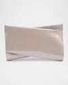 Christian Louboutin Loubitwist Small Patent Leather Clutch Bag In Vintage Rose