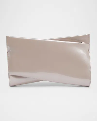 Christian Louboutin Loubitwist Small Patent Leather Clutch Bag In Vintage Rose