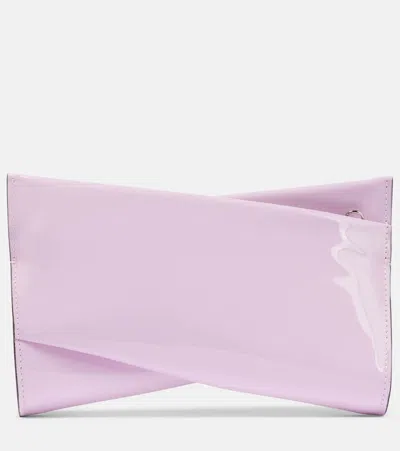 Christian Louboutin Women's Small Loubitwist Patent Leather Clutch-on-chain In Pinkador