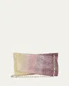 Christian Louboutin Loubitwist Small Strass Suede Clutch Bag In Multi