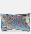 Christian Louboutin Loubitwist Snake-effect Leather Clutch In Multicoloured