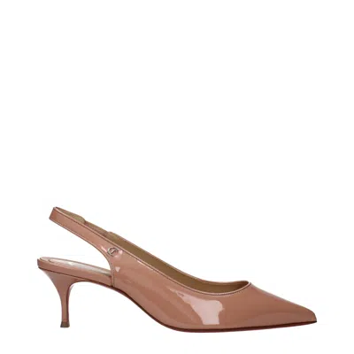 Christian Louboutin Louboutin Sandals Kate Sling Woman Pink Paint/blush In Brown