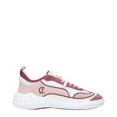 CHRISTIAN LOUBOUTIN LOUBOUTIN SNEAKERS MARA DONNA CAMOSCIO PINK/OPTIC WHITE
