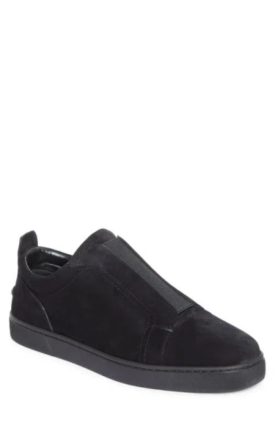 Christian Louboutin Louis Flat Low Top Sneaker In Black