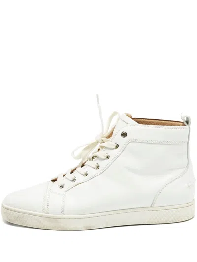 Pre-owned Christian Louboutin Louis High-top Sneakers In White