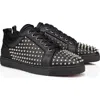 Christian Louboutin Louis Junior Allover Spikes High Top Sneaker In Black/ Silver