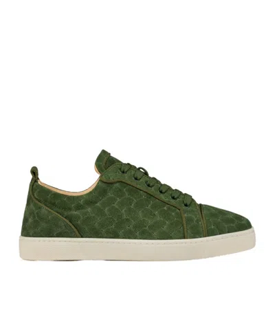 Christian Louboutin Louis Junior Braided Suede Trainers In Green