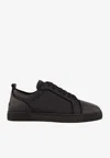 Christian Louboutin Louis Junior Leather Low-top Sneakers In Black