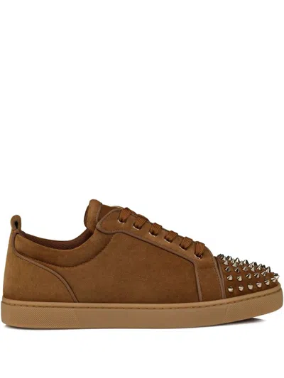 Christian Louboutin Louis Junior Spikes Suede Sneaker In Multi