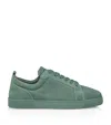 Christian Louboutin Junior Suede Round Toe Low-top Sneakers In Green