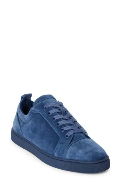 Christian Louboutin Louis Junior Orlato Leather Sneakers In Blue
