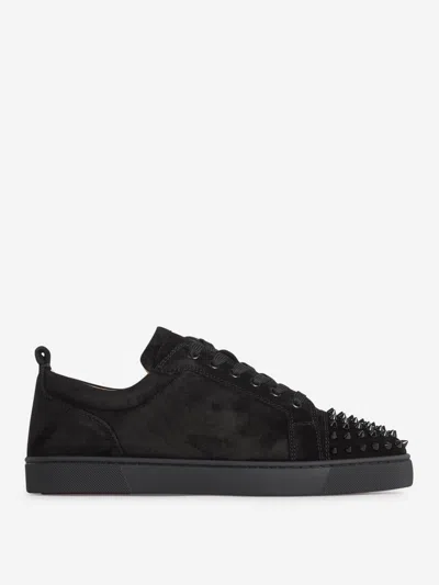 Christian Louboutin Louis Junior Orlato Woven Suede Sneakers In Black