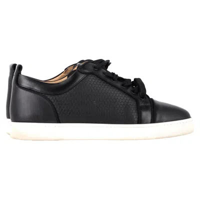 Christian Louboutin Louis Junior Sneakers In Black Leather