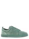 Christian Louboutin Junior Suede Round Toe Low-top Sneakers In Green