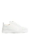 Christian Louboutin Louis Junior Spikes Cap-toe Full-grain Leather Sneakers In White