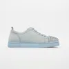 CHRISTIAN LOUBOUTIN CHRISTIAN LOUBOUTIN LOUIS JUNIOR SPIKES FLAT SKY SUEDE