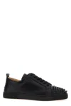 Christian Louboutin Louis Junior Spikes Cap-toe Leather Sneakers In Black