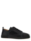 Christian Louboutin Louis Junior Spikes Cap-toe Leather Sneakers In Animal Print