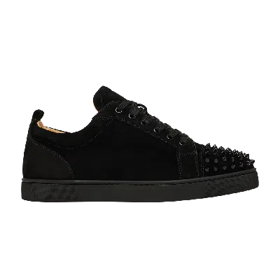 Pre-owned Christian Louboutin Louis Junior Spikes Flat 'taupe' In Black