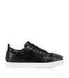 Christian Louboutin Louis Junior Spikes Leather Sneakers In Black