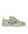 Christian Louboutin Junior Spikes Round Toe Rubber Sole Sneakers In Multi-color
