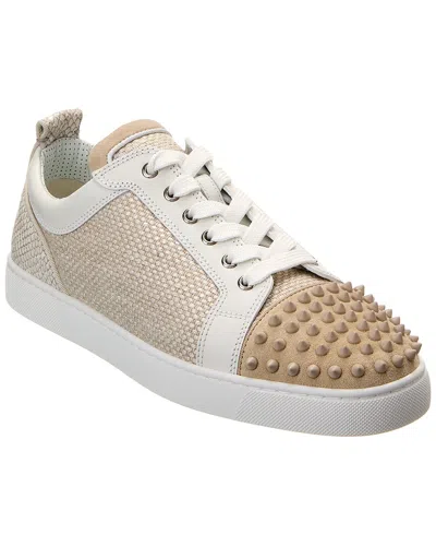 CHRISTIAN LOUBOUTIN CHRISTIAN LOUBOUTIN LOUIS JUNIOR SPIKES ORLATO LINEN & SUEDE SNEAKER