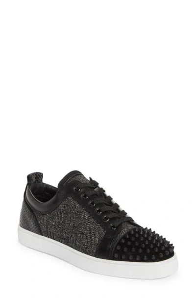 Christian Louboutin Louis Junior Spikes Sneakers In Black