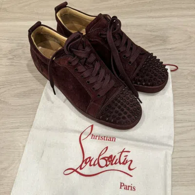 Pre-owned Christian Louboutin Louis Junior Spikes Orlato Sneakers In Red