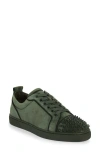 Christian Louboutin Louis Junior Spikes Suede Sneakers In Tennessee/ Tennessee