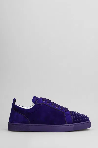 Christian Louboutin Louis Junior Spikes Sneakers In Blue