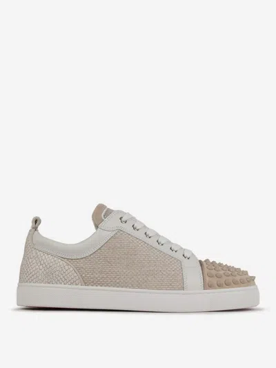 Christian Louboutin Louis Junior Spikes Sneakers In Beige