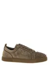 Christian Louboutin Stylish Round Toe Sneakers With Studded Detail In Brown