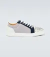 Christian Louboutin Rantulow Suede And Leather-trimmed Canvas Sneakers In Version Navy