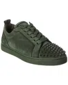 Christian Louboutin Louis Junior Suede Sneakers In Green