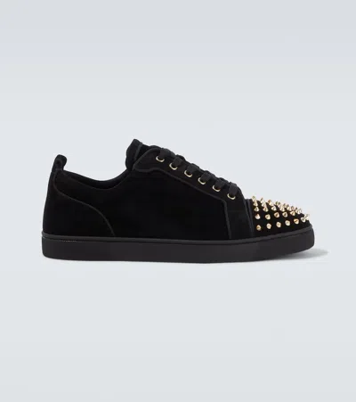 Christian Louboutin Louis Junior Spikes Orlato Suede Sneaker In Multi