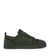 Christian Louboutin Louis Junior Spikes Suede Sneakers In Green